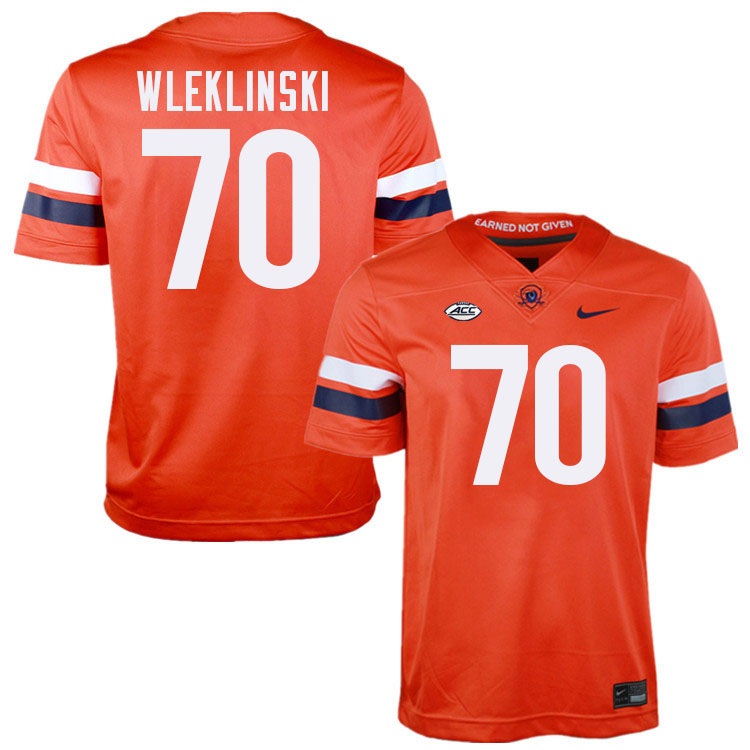 Virginia Cavaliers #70 Dane Wleklinski College Football Jerseys Stitched-Orange